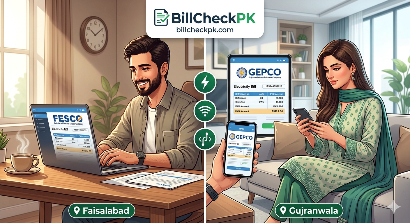 FESCO Bill Online Check & Download Faisalabad Electricity Duplicate Bill 2026 1 Compare FESCO and GEPCO online bill check services