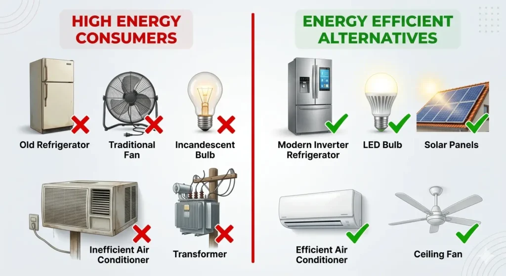 Energy Efficient vs High Power Appliances