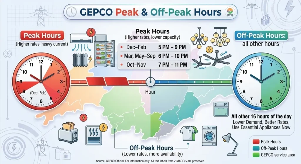 GEPCO Peak & Off-Peak Hours