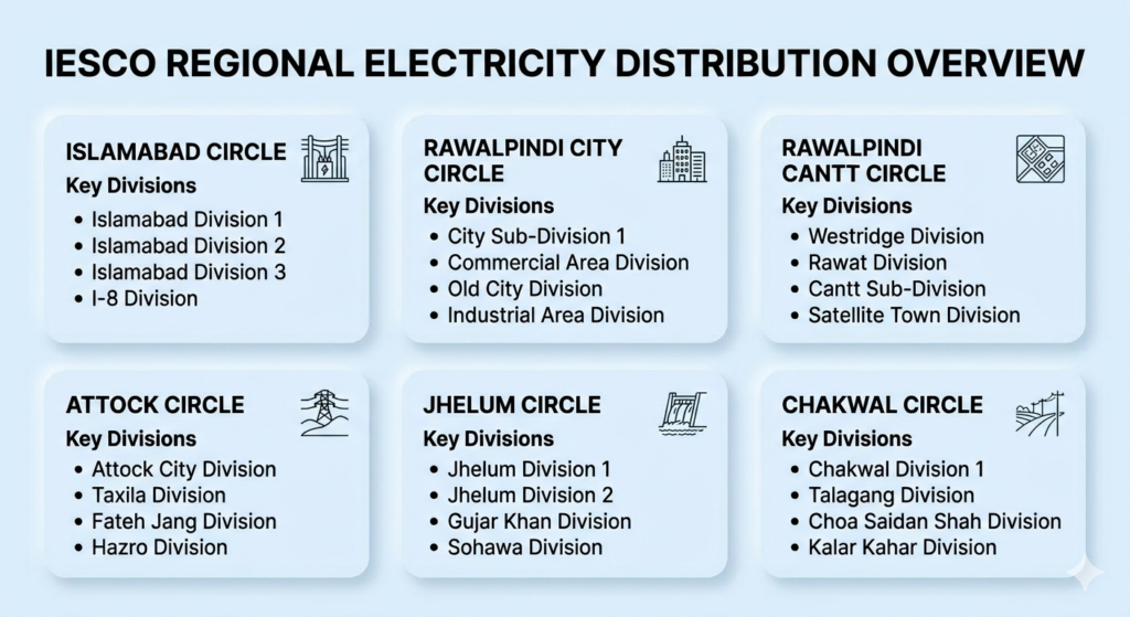IESCO Operational Circles and Divisions Structure
