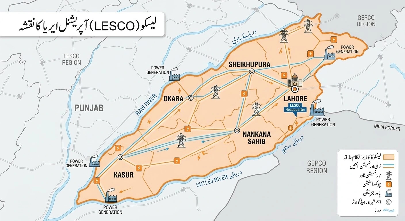 Map of LESCO Operational Area